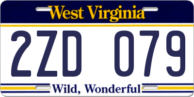 WV license plate 2ZD079