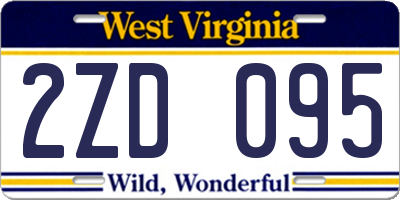 WV license plate 2ZD095