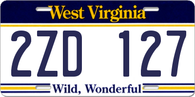 WV license plate 2ZD127