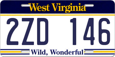 WV license plate 2ZD146