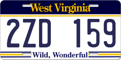 WV license plate 2ZD159