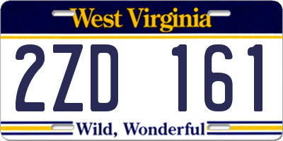 WV license plate 2ZD161