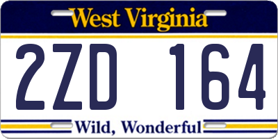 WV license plate 2ZD164