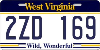 WV license plate 2ZD169