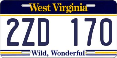 WV license plate 2ZD170