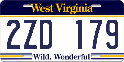 WV license plate 2ZD179