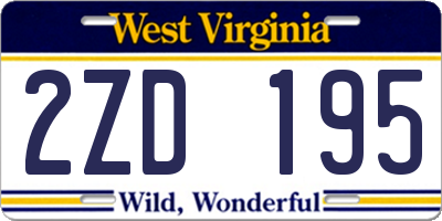 WV license plate 2ZD195