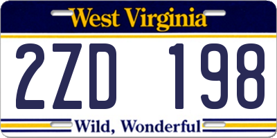 WV license plate 2ZD198