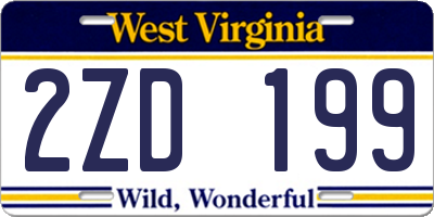 WV license plate 2ZD199