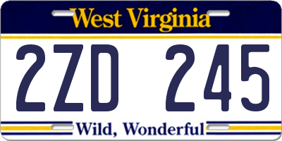 WV license plate 2ZD245