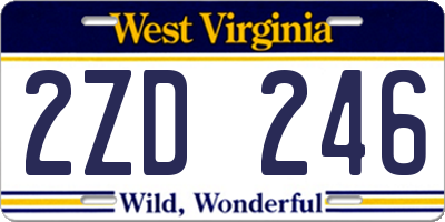 WV license plate 2ZD246