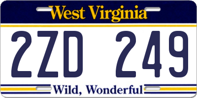 WV license plate 2ZD249