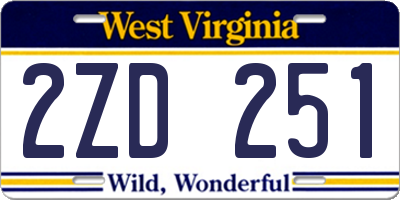 WV license plate 2ZD251