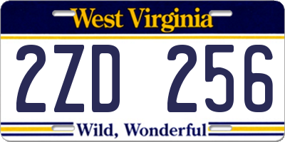 WV license plate 2ZD256
