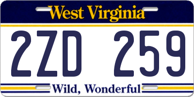 WV license plate 2ZD259