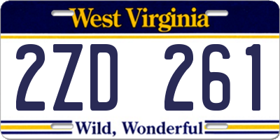 WV license plate 2ZD261