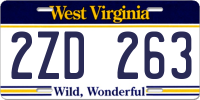 WV license plate 2ZD263