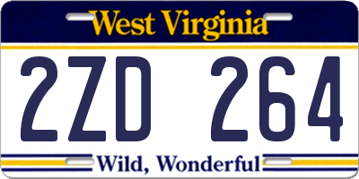 WV license plate 2ZD264