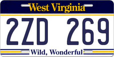 WV license plate 2ZD269