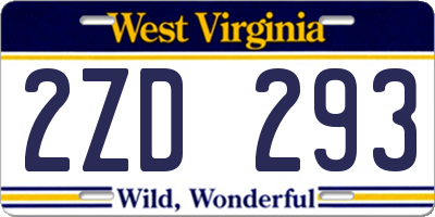 WV license plate 2ZD293