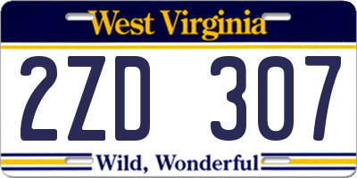 WV license plate 2ZD307