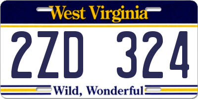 WV license plate 2ZD324