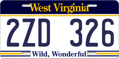 WV license plate 2ZD326