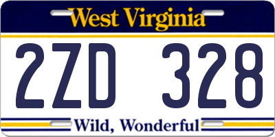 WV license plate 2ZD328