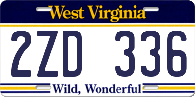 WV license plate 2ZD336