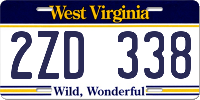 WV license plate 2ZD338