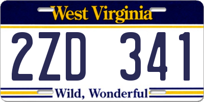 WV license plate 2ZD341