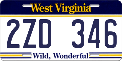 WV license plate 2ZD346