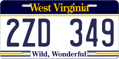 WV license plate 2ZD349