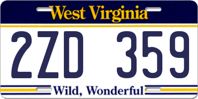 WV license plate 2ZD359
