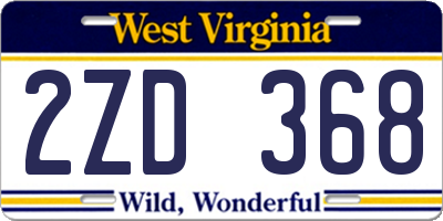 WV license plate 2ZD368