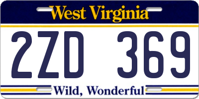 WV license plate 2ZD369
