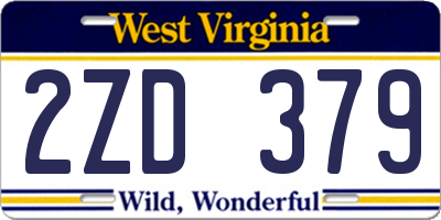 WV license plate 2ZD379