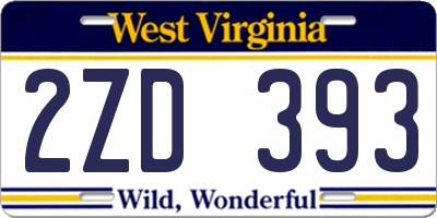 WV license plate 2ZD393