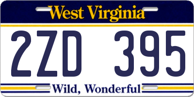 WV license plate 2ZD395