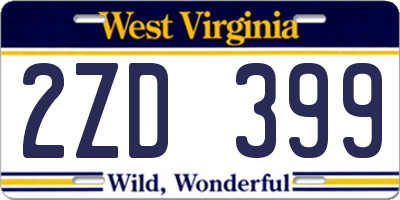 WV license plate 2ZD399