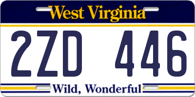 WV license plate 2ZD446