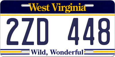 WV license plate 2ZD448