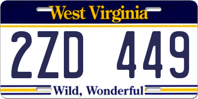 WV license plate 2ZD449