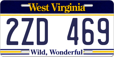 WV license plate 2ZD469