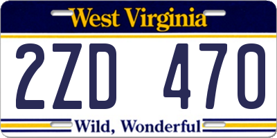 WV license plate 2ZD470
