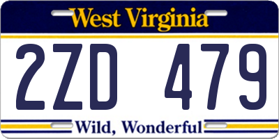 WV license plate 2ZD479