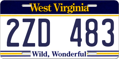 WV license plate 2ZD483