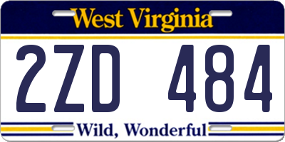 WV license plate 2ZD484