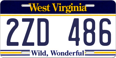 WV license plate 2ZD486
