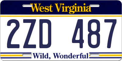WV license plate 2ZD487